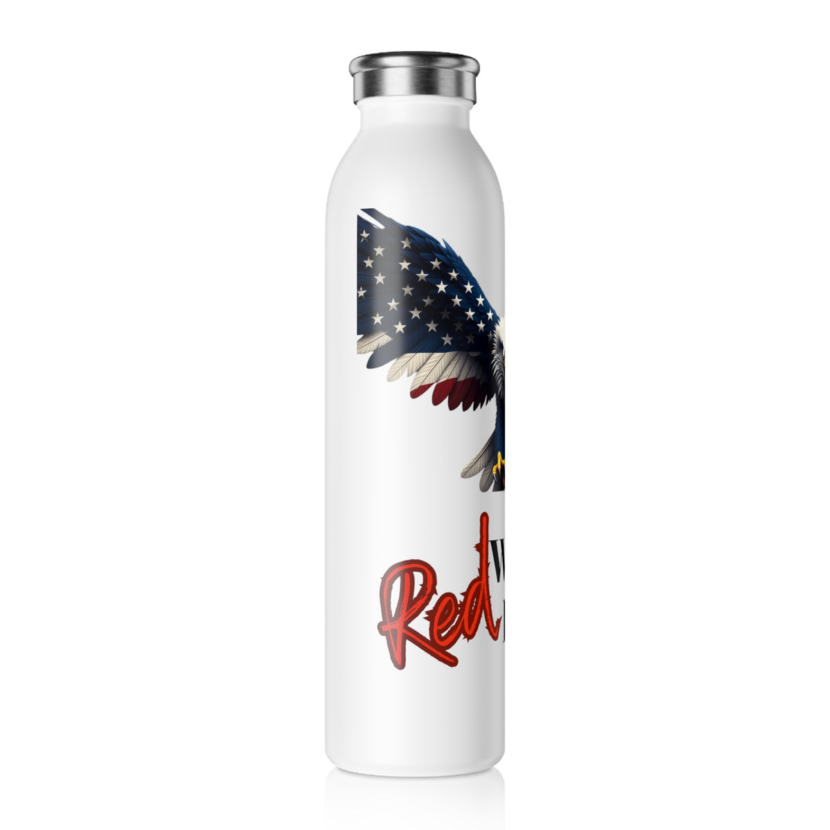 Red White & Badass Patriotic Eagle on a 20oz Stainless Steel Water Bottle
