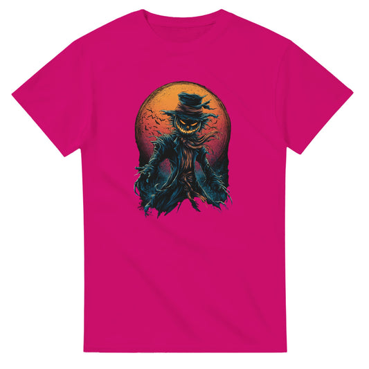 Scarecrow with Full Moon & Bats on a Heavyweight T-shirt