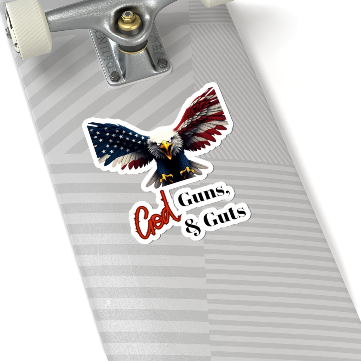 Patriotic Eagle God Guns & Guts Patriotic Eagle on a Kiss-Cut Stickers
