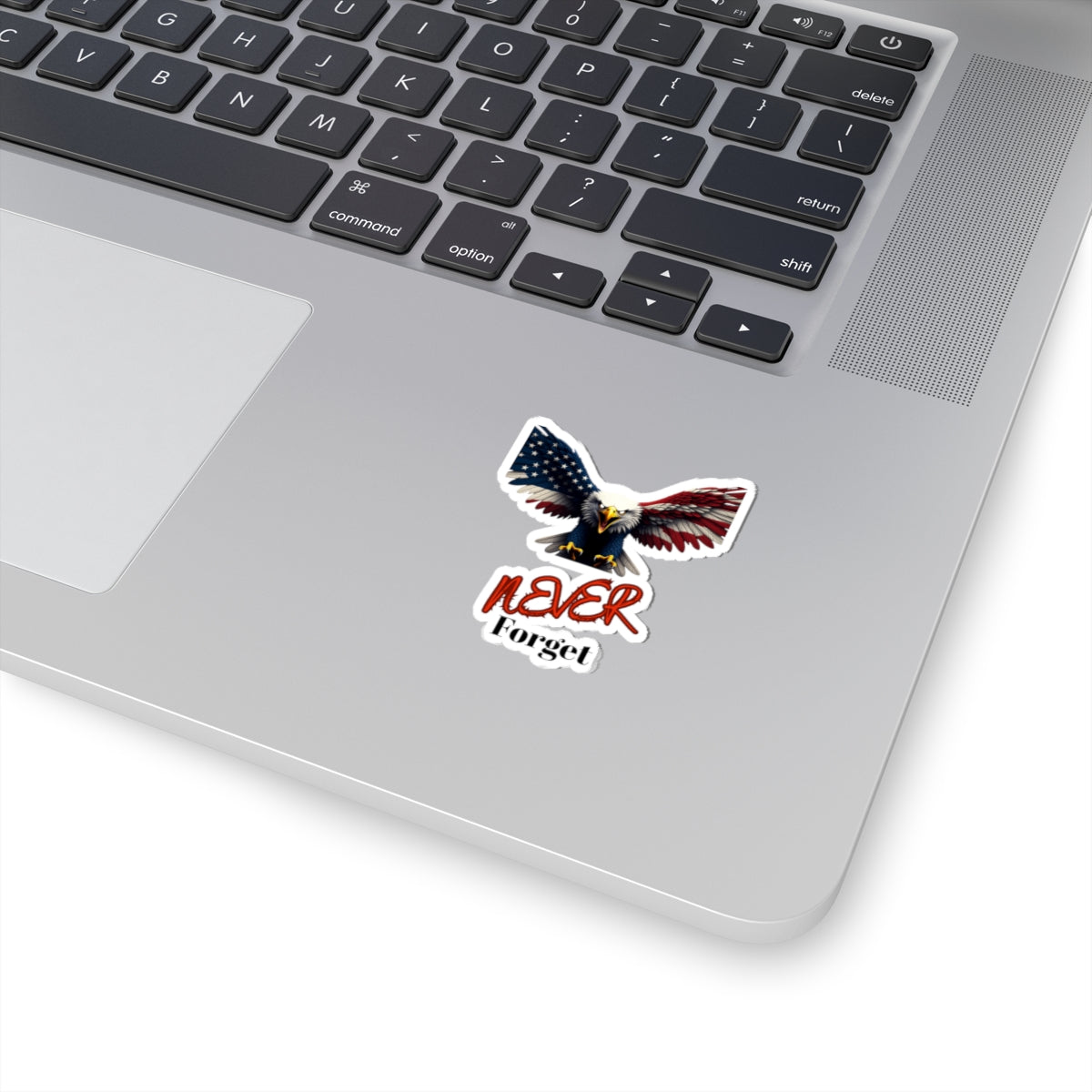 Never Forget Patriotic Eagle on a Kiss-Cut Stickers