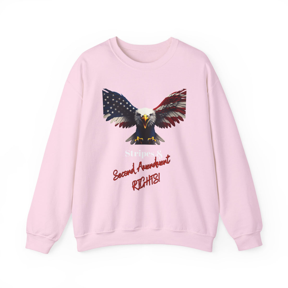 Stars & 2nd Amendment Rights Patriotic Eagle text on a Crewneck Sweatshirt