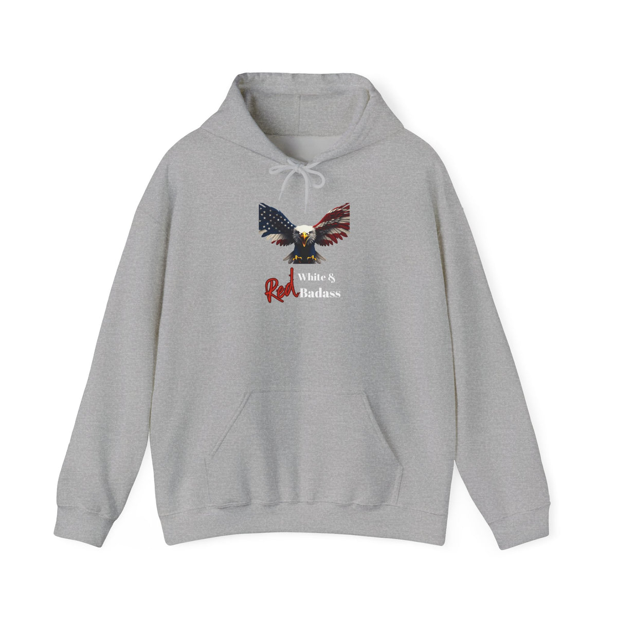 Red White & Badass Patriotic Eagle on a Pullover Hoodie