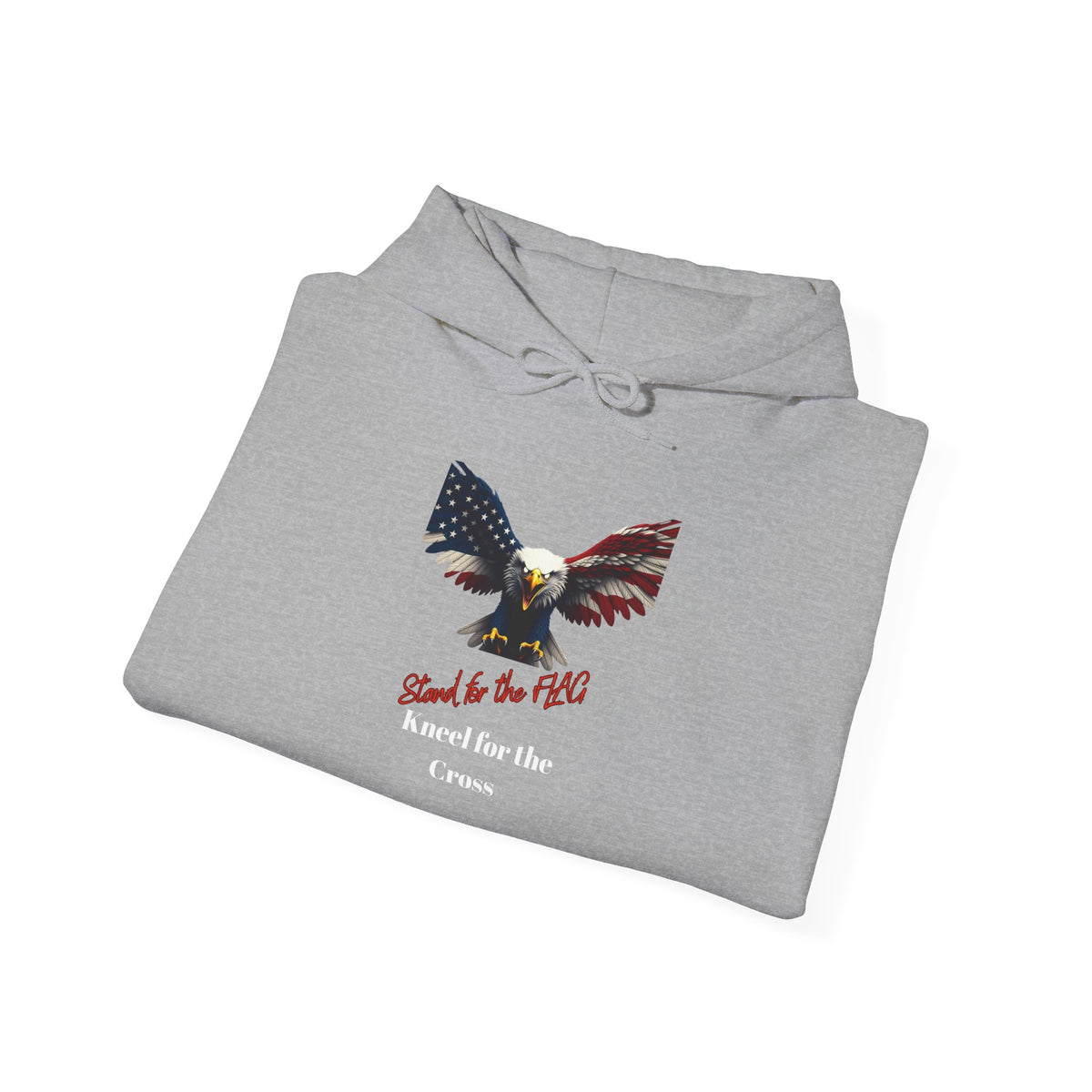 Stand For The Flag Kneel For The Cross Patriotic Eagle on a Pullover Hoodie
