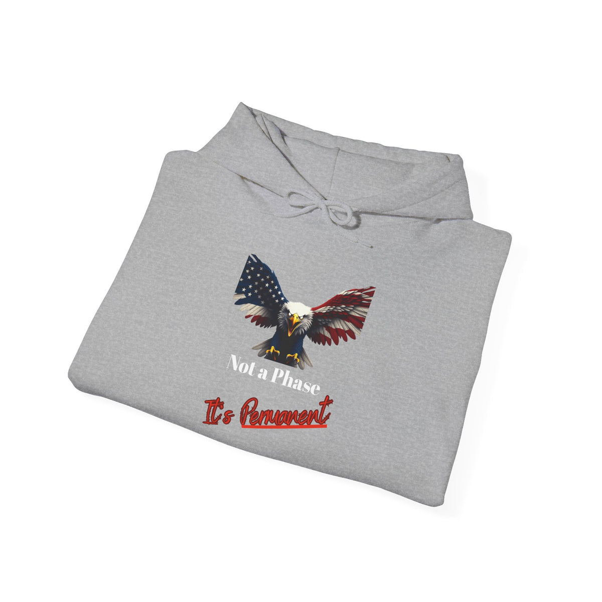 Not A Phase It's Permanent Patriotic Eagle on a Pullover Hoodie