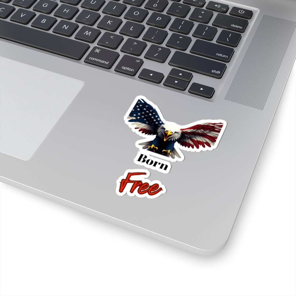 Born Free Patriotic Eagle on a Kiss-Cut Stickers