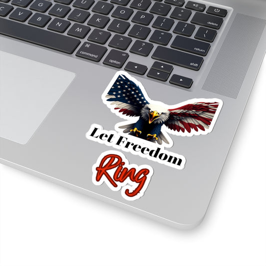Let Freedom Ring Patriotic Eagle on a Kiss-Cut Stickers