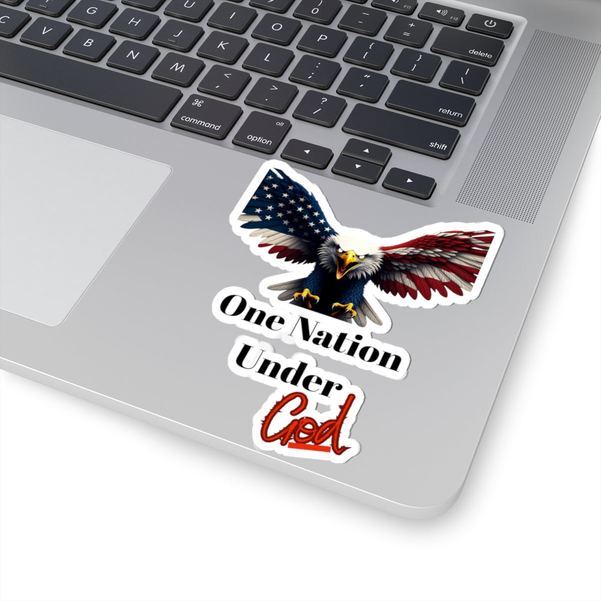 One Nation Under God Patriotic Eagle on a Kiss-Cut Stickers