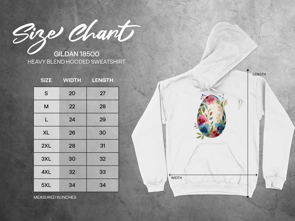 Floral Egg Design Gildan 18500 Hooded Sweatshirt