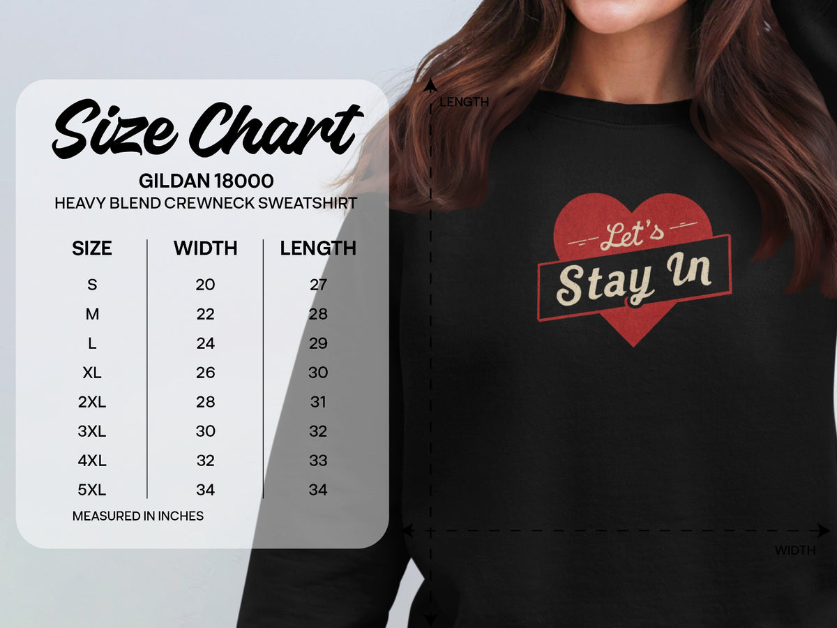 Let's Stay In Heart Logo Gildan 18000 Crewneck Sweatshirt