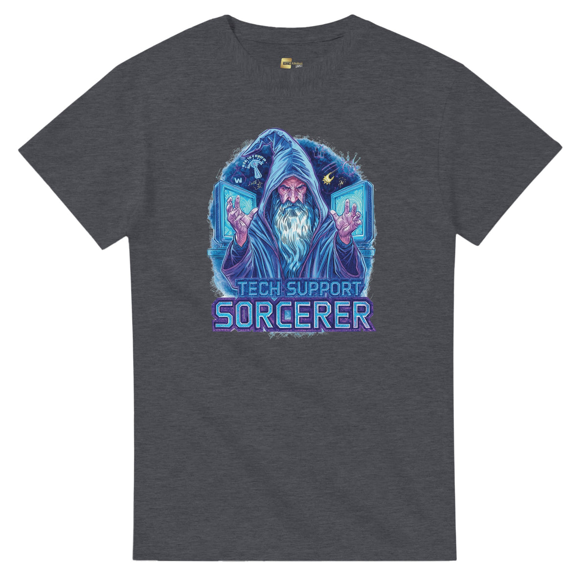 Tech Support Sorcerer graphic design on a Heavyweight T-shirt