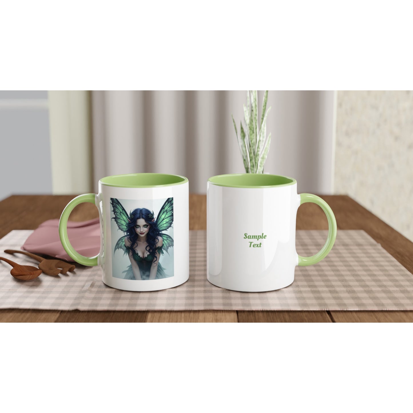 11oz ceramic mug with color inside ethereal fairy personalized