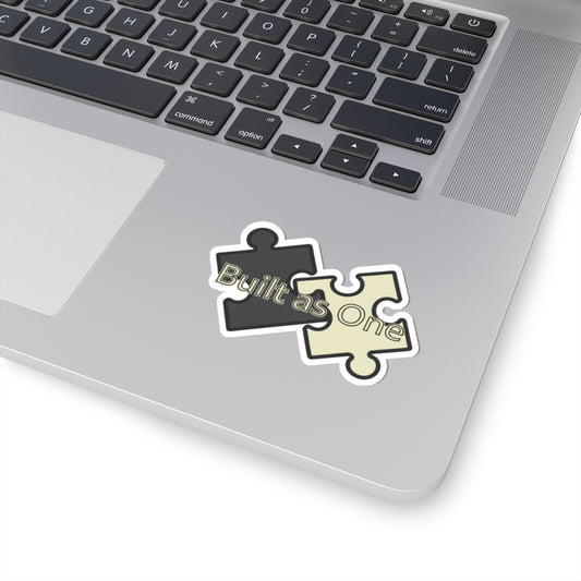 Built as One Puzzle Pieces Sticker for Your Laptop