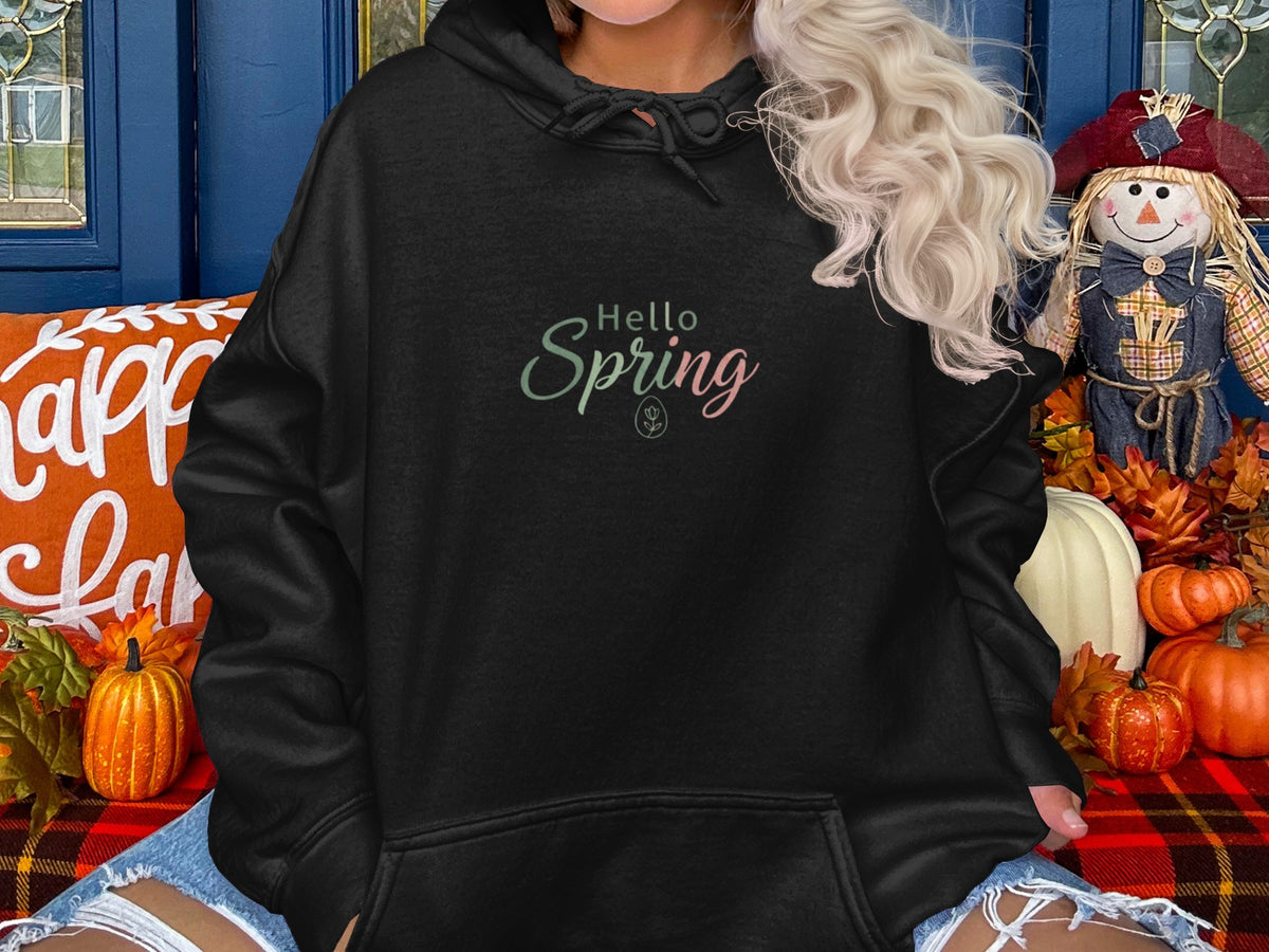Stylish Hello Spring Cozy Hoodie Sweatshirt for Women