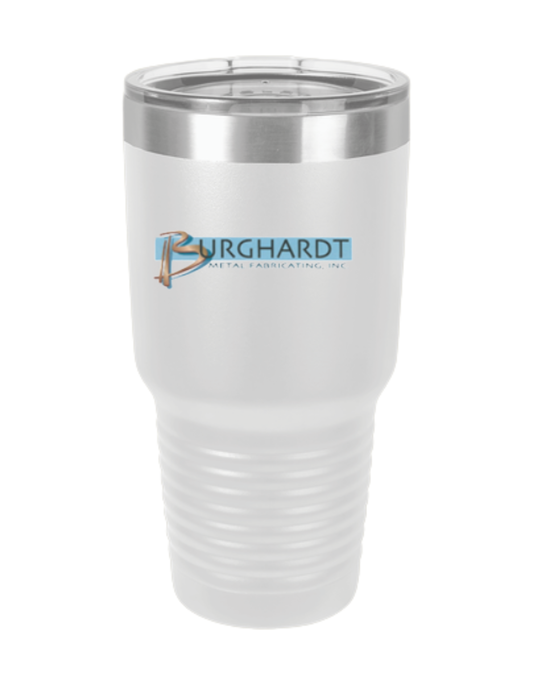 Burghardt Metal Fabricating, Inc., logo on a 30oz Insulated Travel Mug