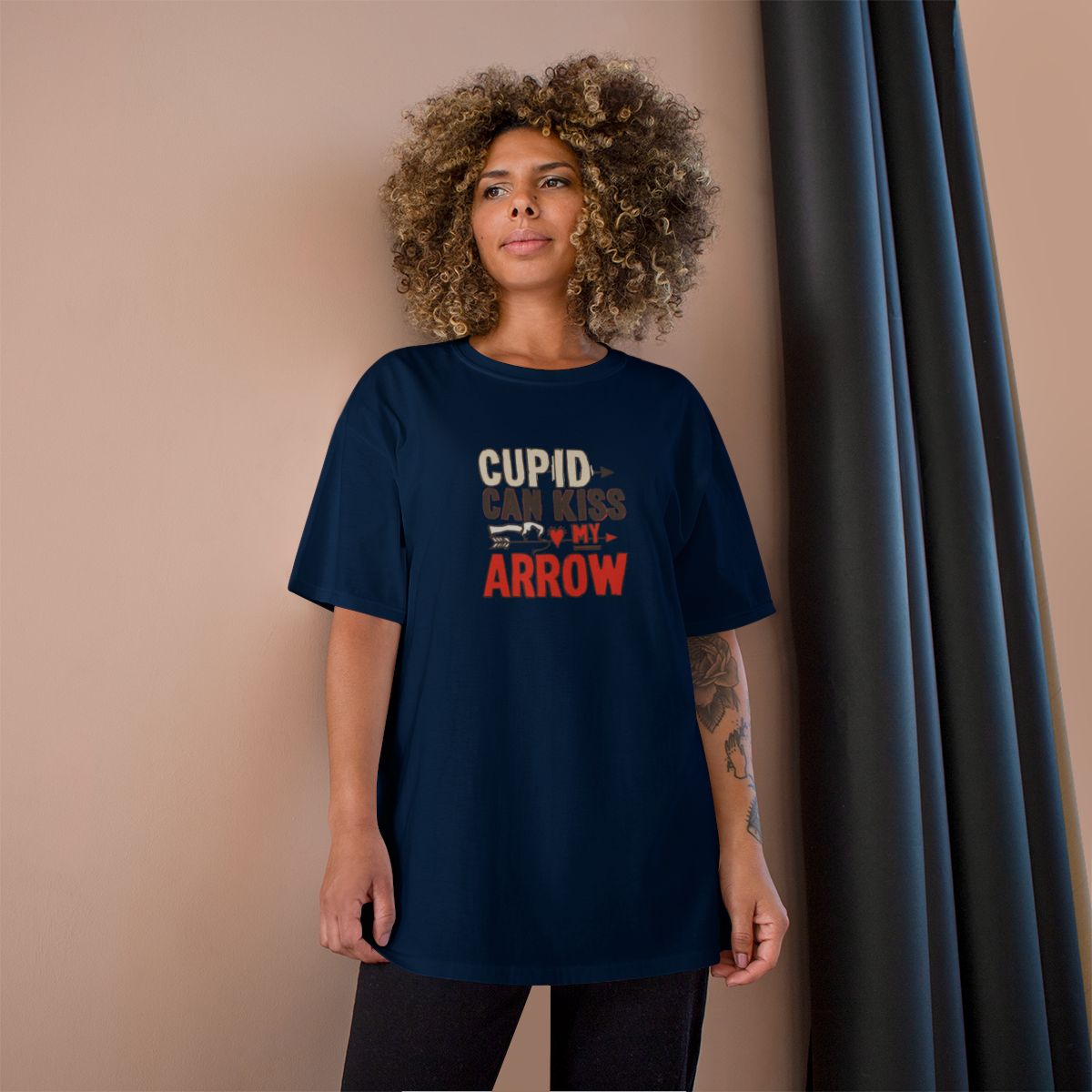 Cupid Can Kiss My Arrow Fun Graphic T-Shirt