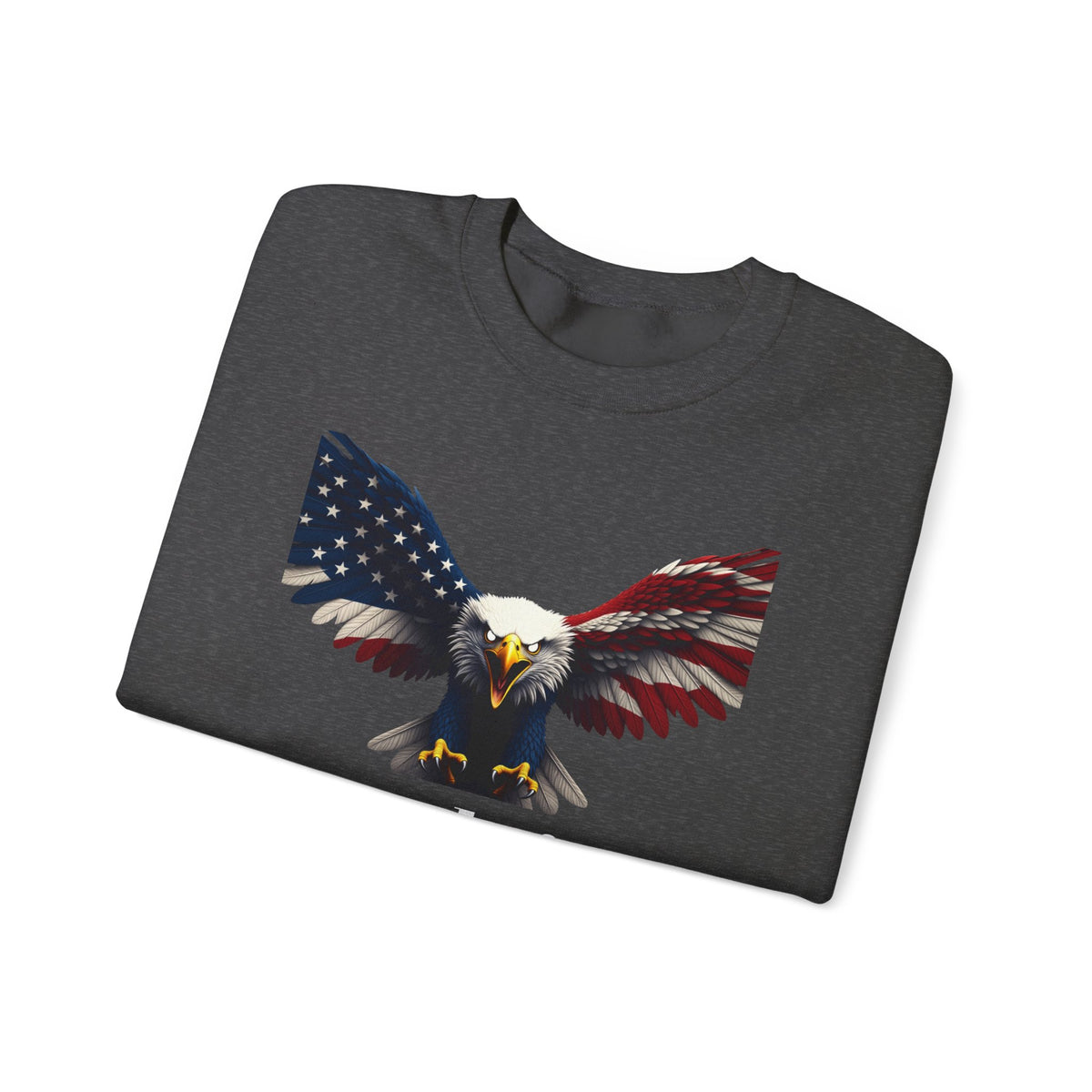 Made In America Patriotic Eagle text on a Crewneck Sweatshirt