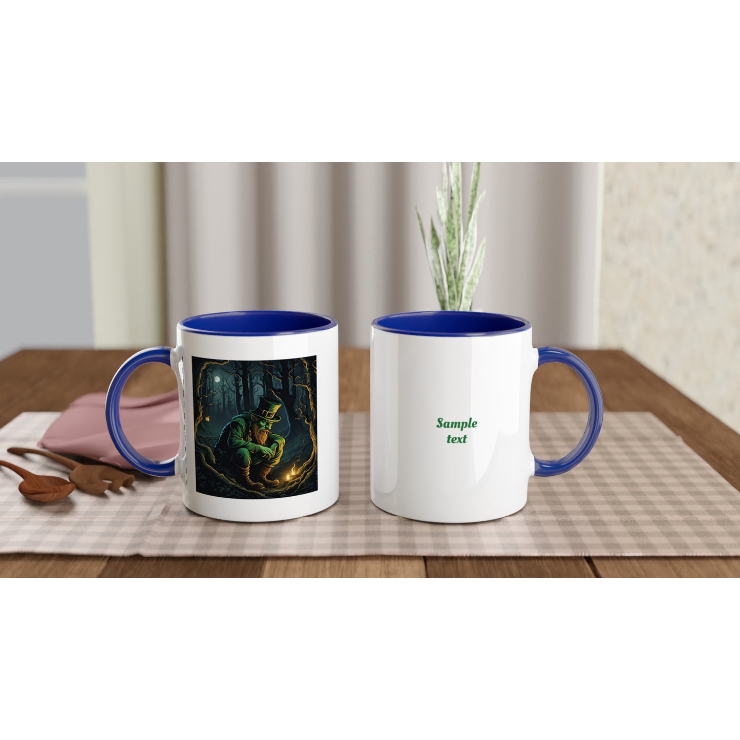 11oz ceramic mug with color inside mischievous leprechaun personalized