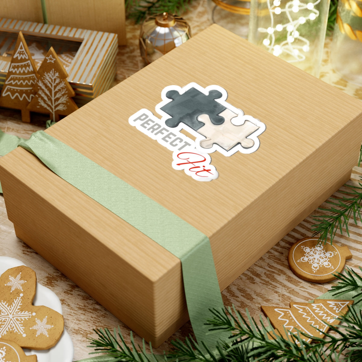 Perfect Fit Holiday Gift Box with Puzzle Design