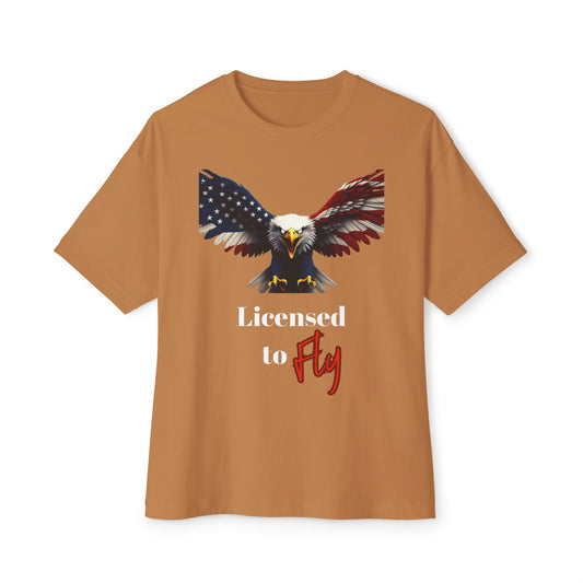 Licensed To Fly Patriotic Eagle on a Premium Tee
