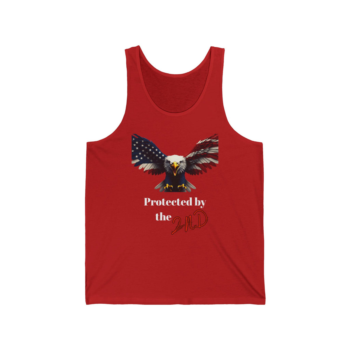 Protected By The 2nd Patriotic Eagle on a Premium Tank Top