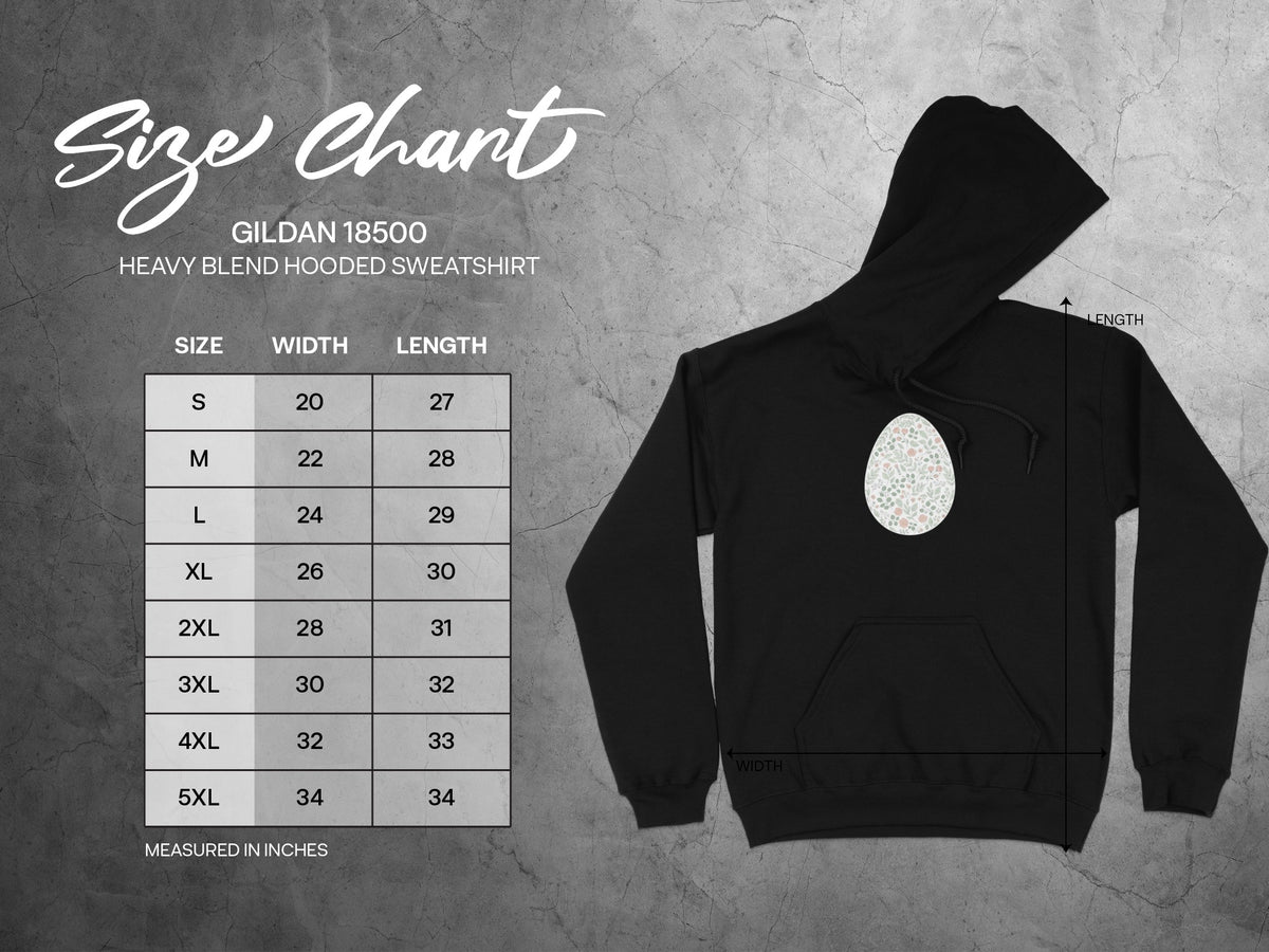 Stylish Black Hoodie with Floral Egg Design