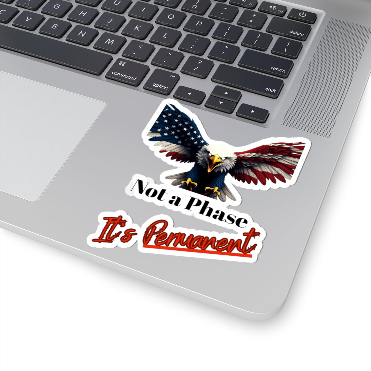 Not A Phase It's Permanent Patriotic Eagle on a Kiss-Cut Stickers