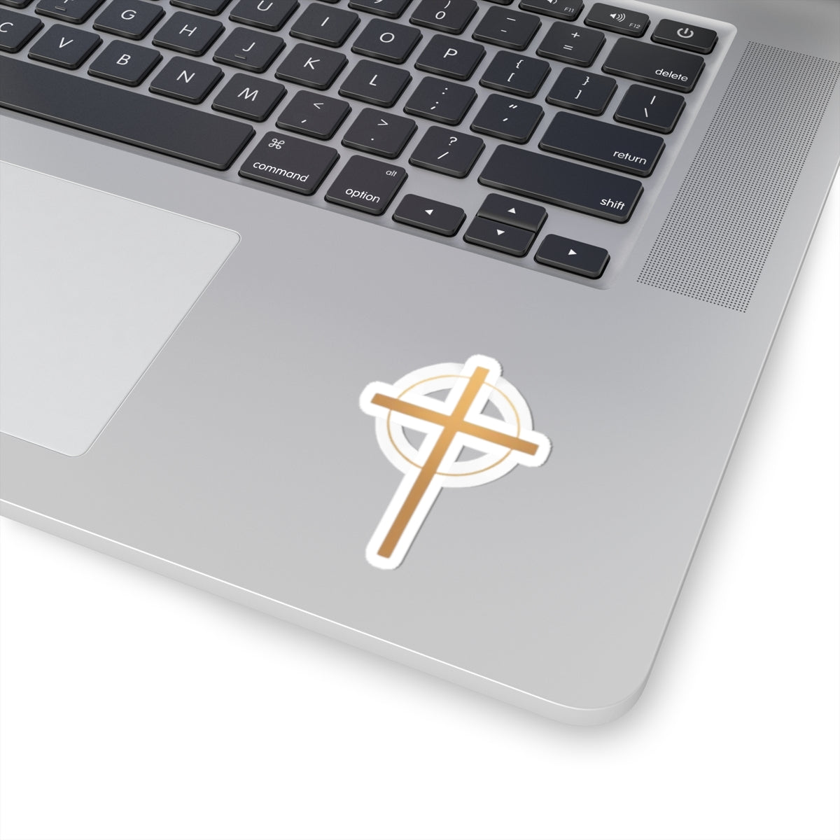 Golden Celtic Cross Symbol Laptop Sticker product type