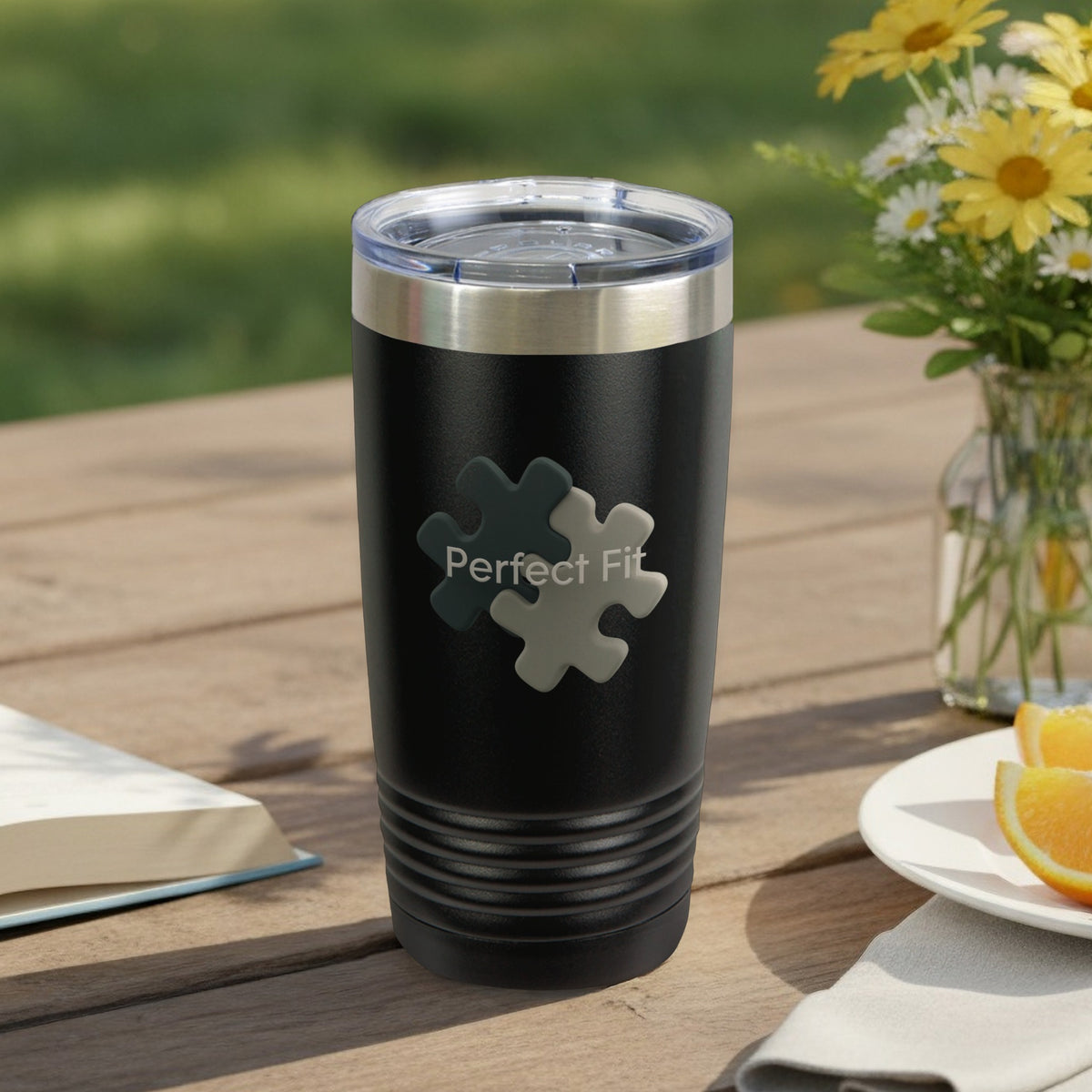 Perfect Fit Black Insulated Tumbler Travel Mug