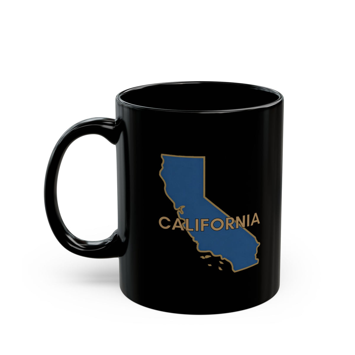 Black mug with "California State" text and logo.
