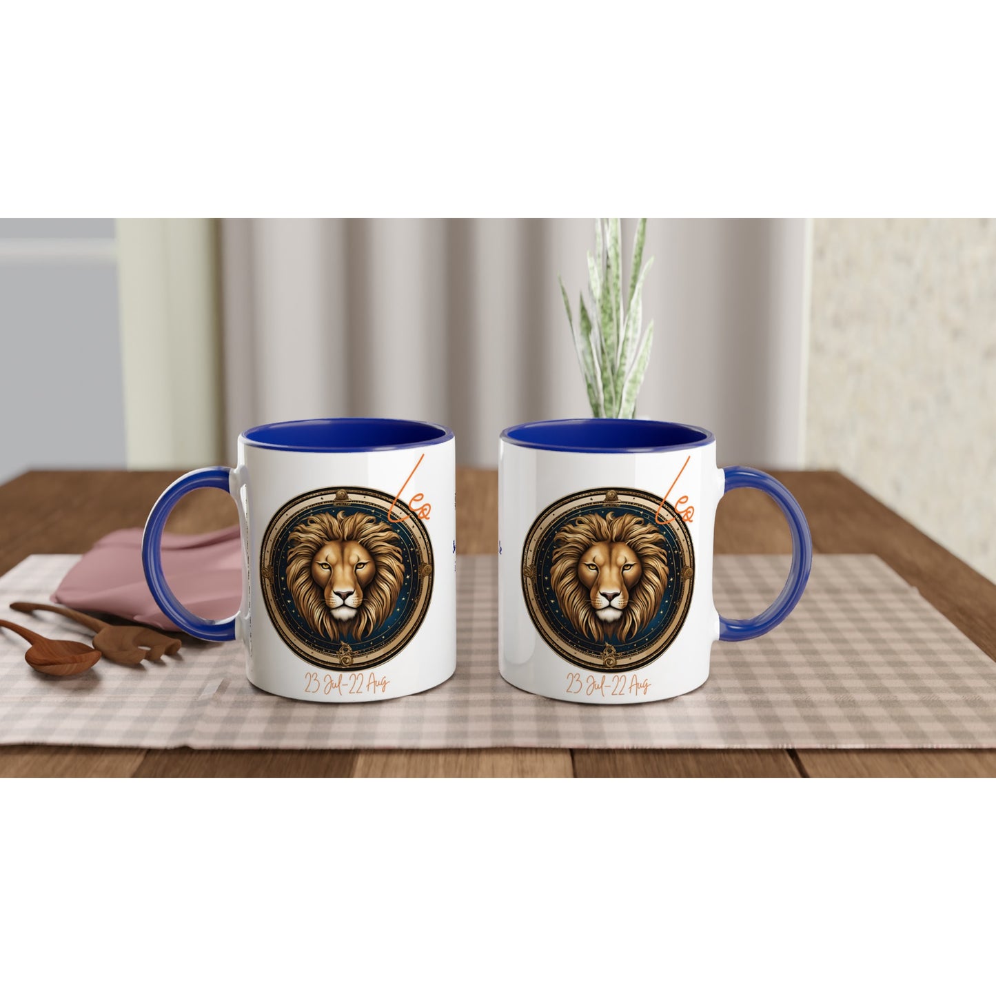 11oz ceramic mug with color inside leo lion personalized