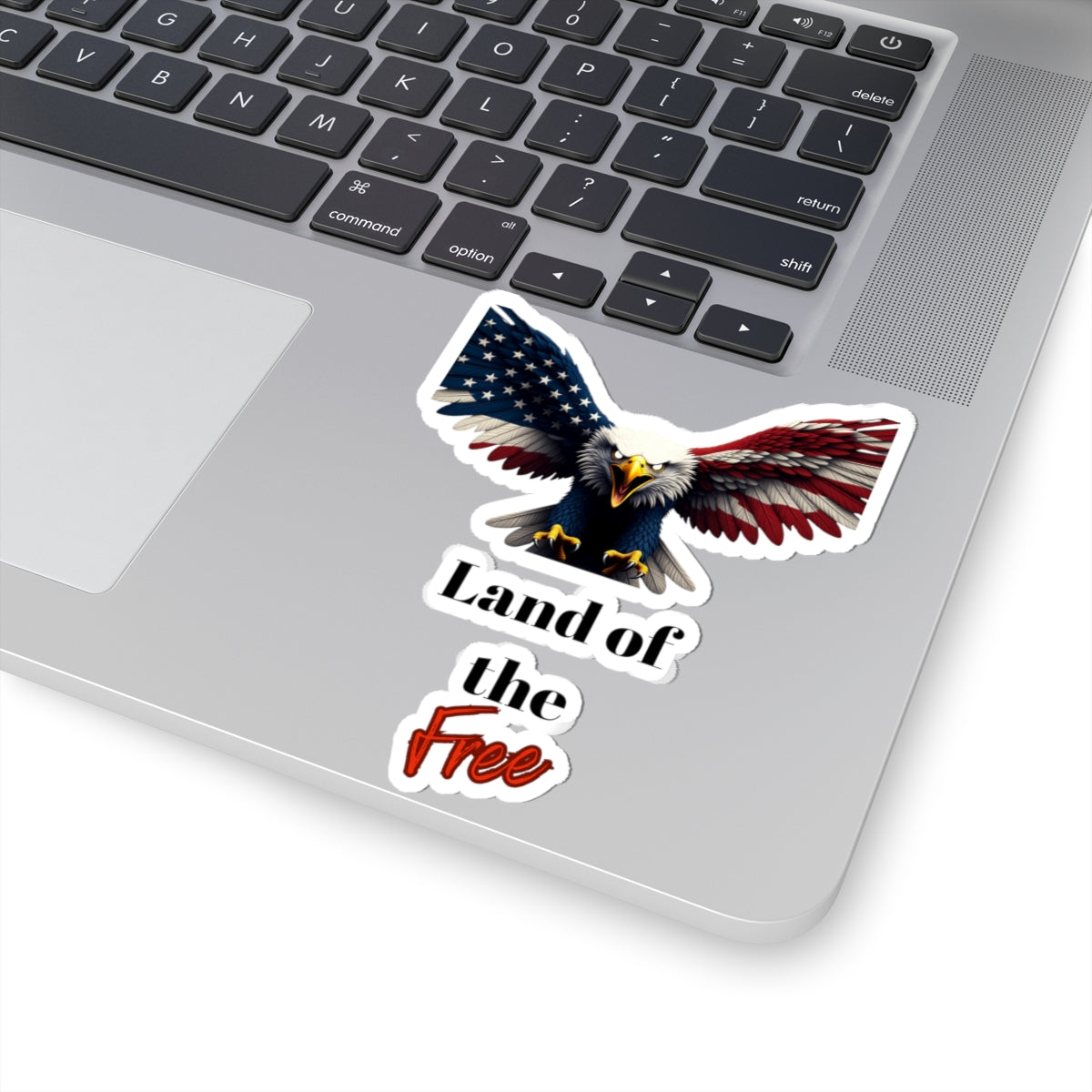 Land Of The Free Patriotic Eagle on a Kiss-Cut Stickers