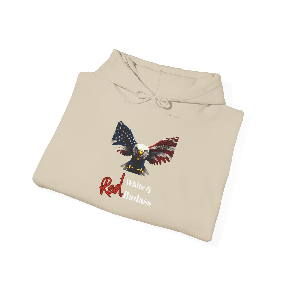 Red White & Badass Patriotic Eagle on a Pullover Hoodie
