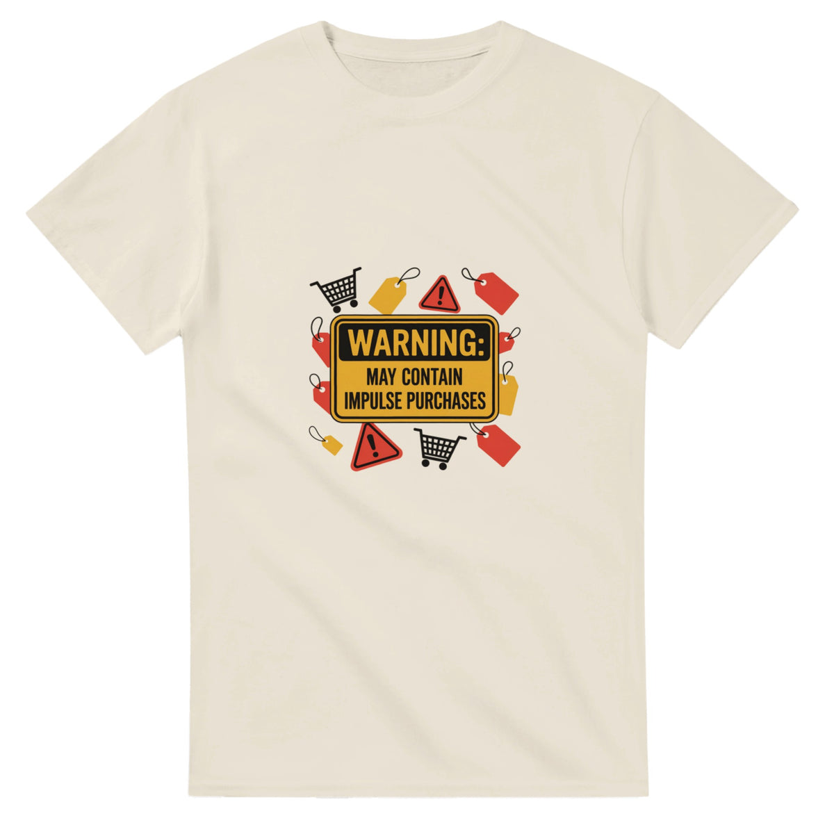 Warning May Contain Impulse Purchases heavyweight t-shirt mockup