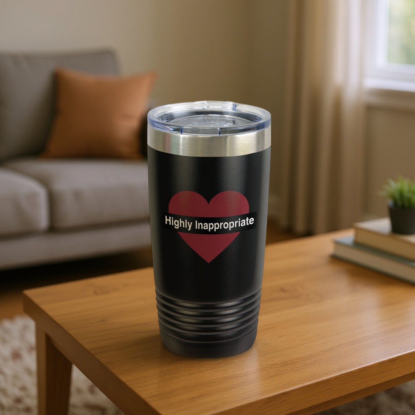 Highly Inappropriate Heart Black Tumbler