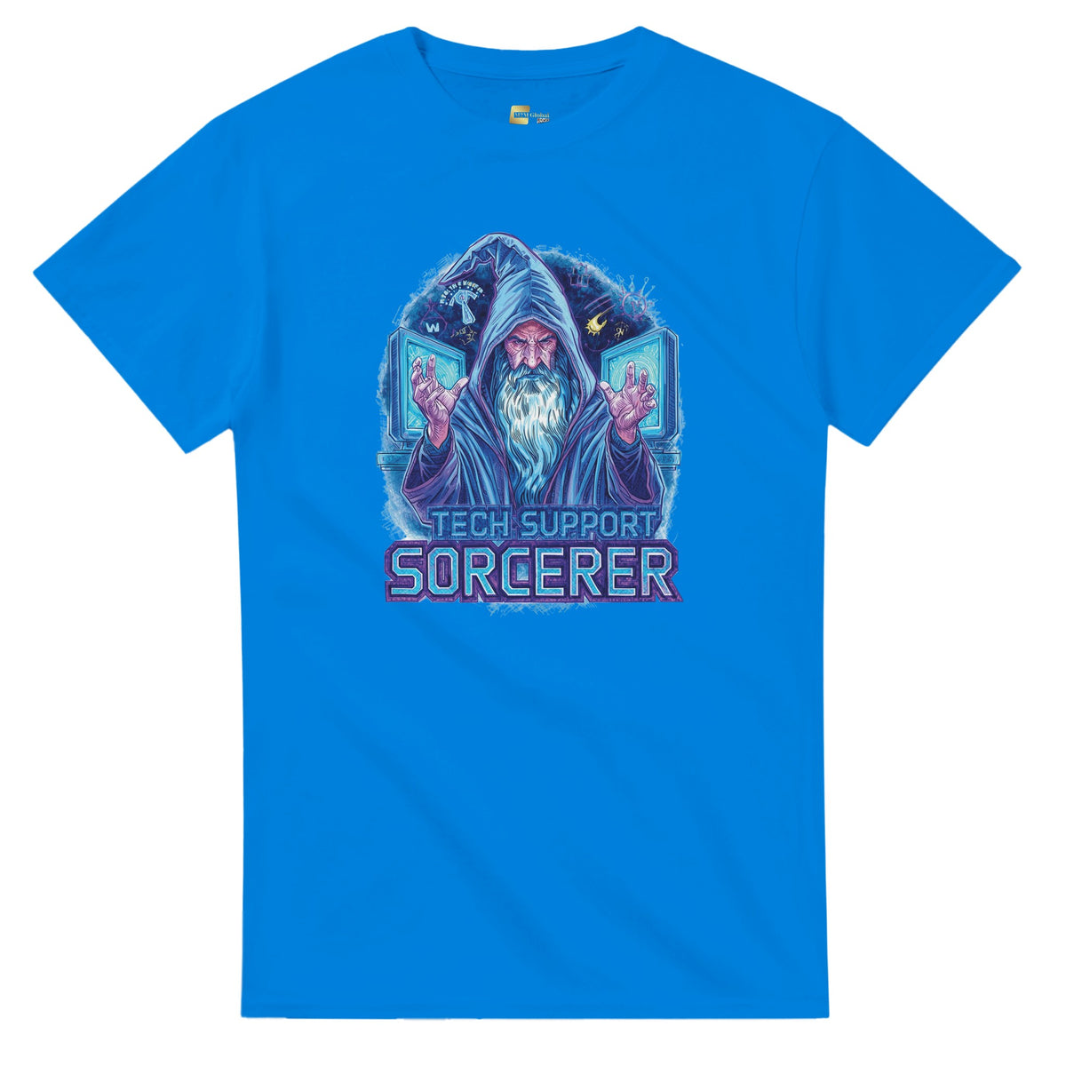Tech Support Sorcerer graphic design on a Heavyweight T-shirt