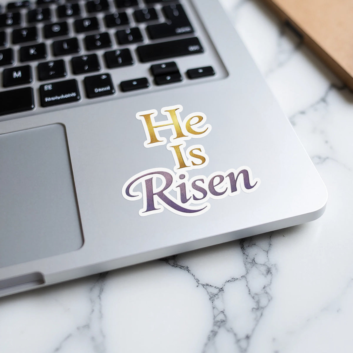 He Is Risen Golden Purple Script Easter Christian product type