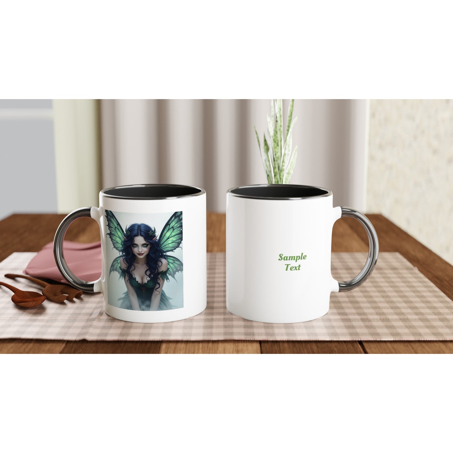 11oz ceramic mug with color inside ethereal fairy personalized
