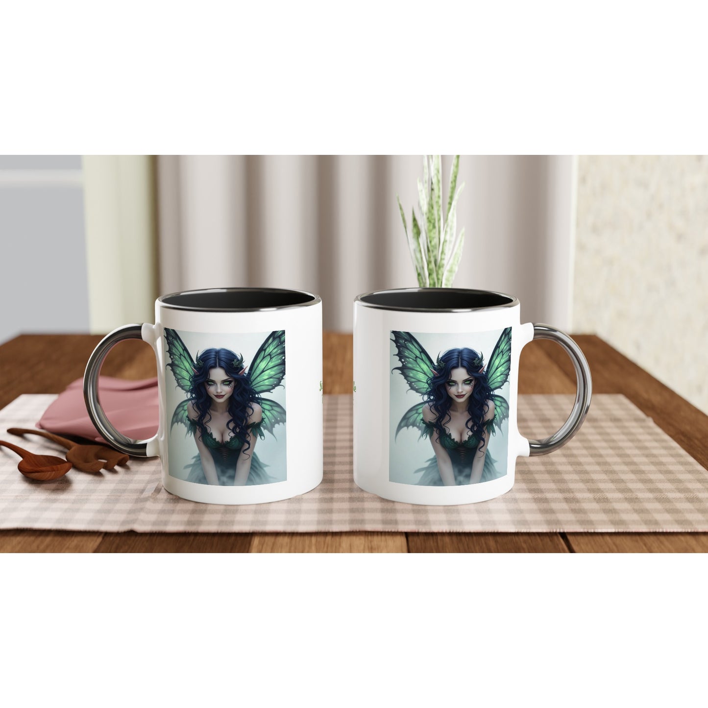 11oz ceramic mug with color inside ethereal fairy personalized