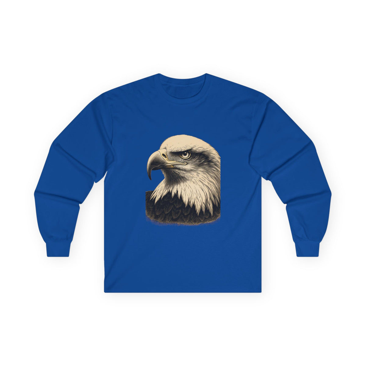 Engraved Eagle Head on a Long-Sleeve Tee