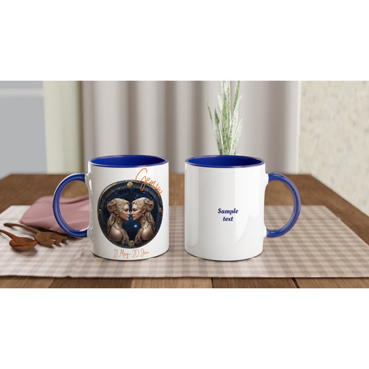 Gemini Twins on an 11oz Ceramic Mug with Color Inside