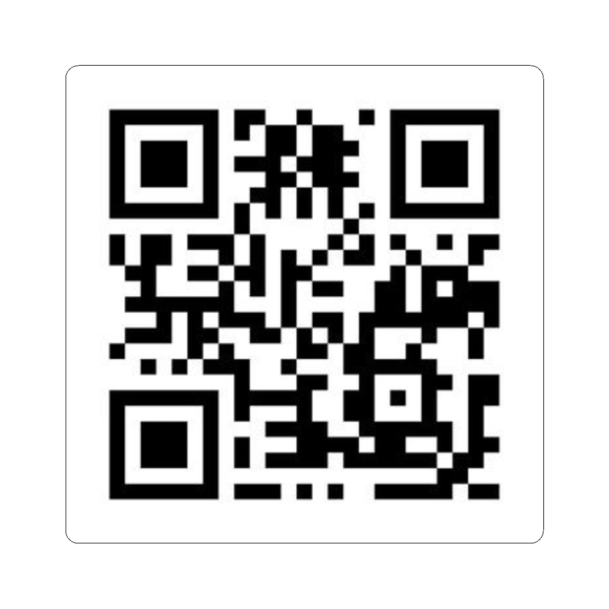 Black and white QR code on a white background