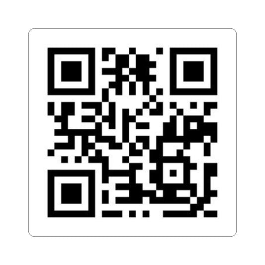 Black and white QR code on a white background