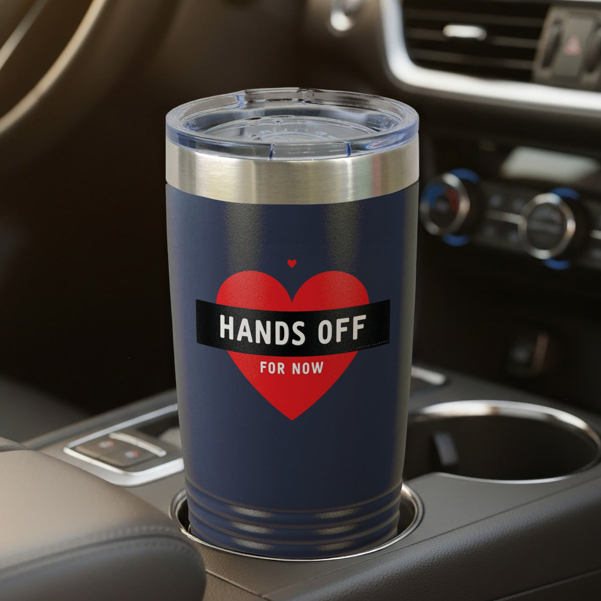 Hands Off For Now Heart-Design Travel Mug