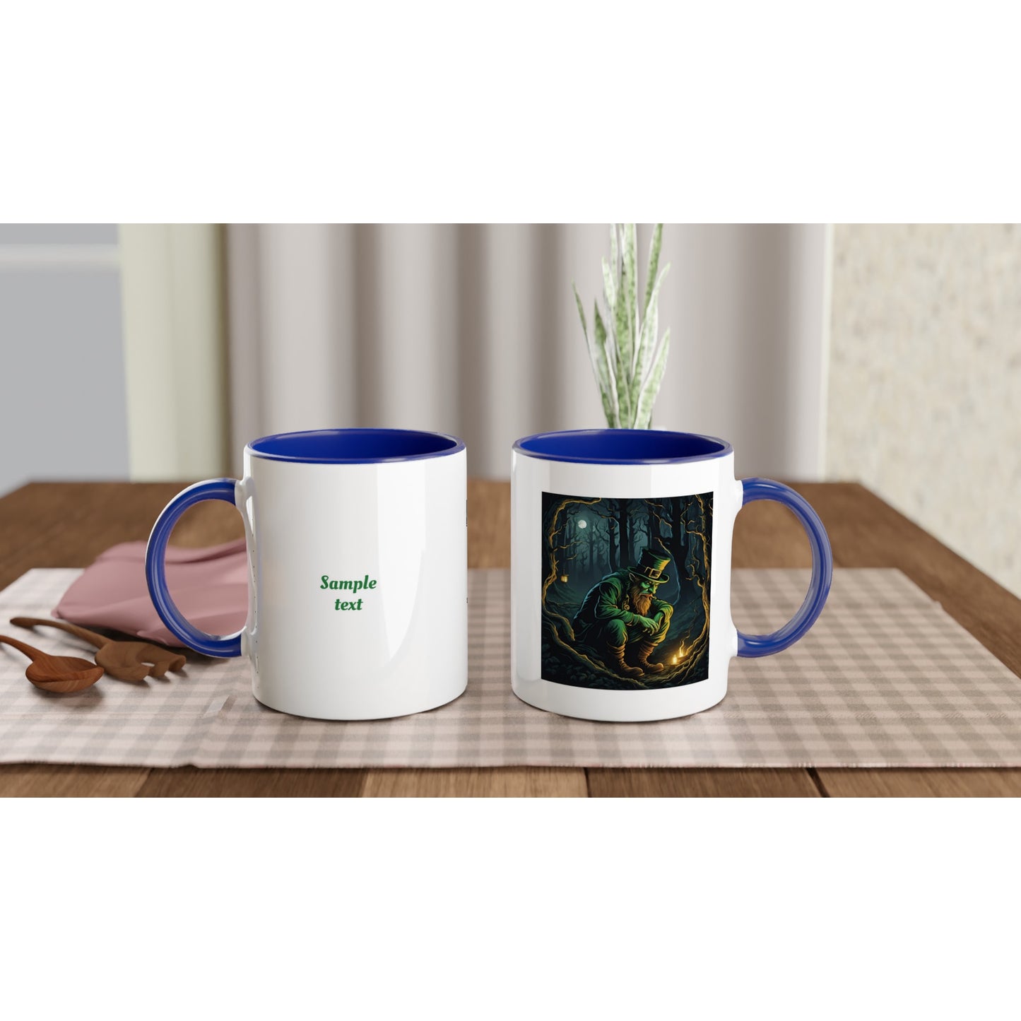 11oz ceramic mug with color inside mischievous leprechaun personalized