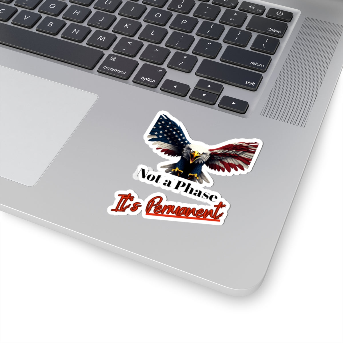 Not A Phase It's Permanent Patriotic Eagle on a Kiss-Cut Stickers
