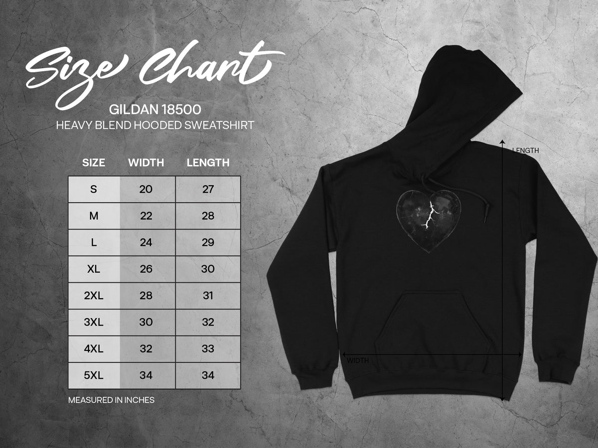 Broken Heart Pullover Hoodie in Multiple Sizes Available