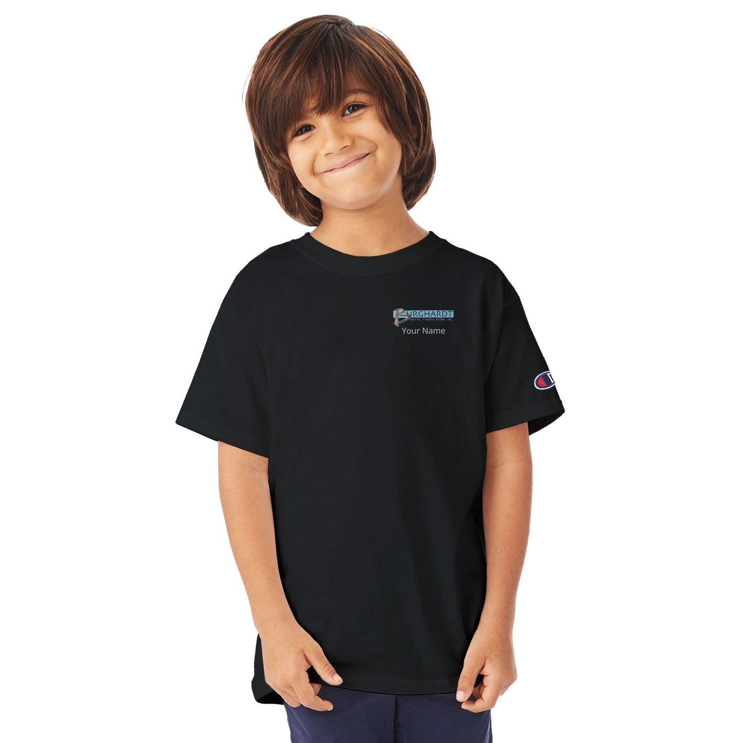 Burghardt Metal Fabricating, Inc., logo on a Kids Premium T-Shirt - Champion