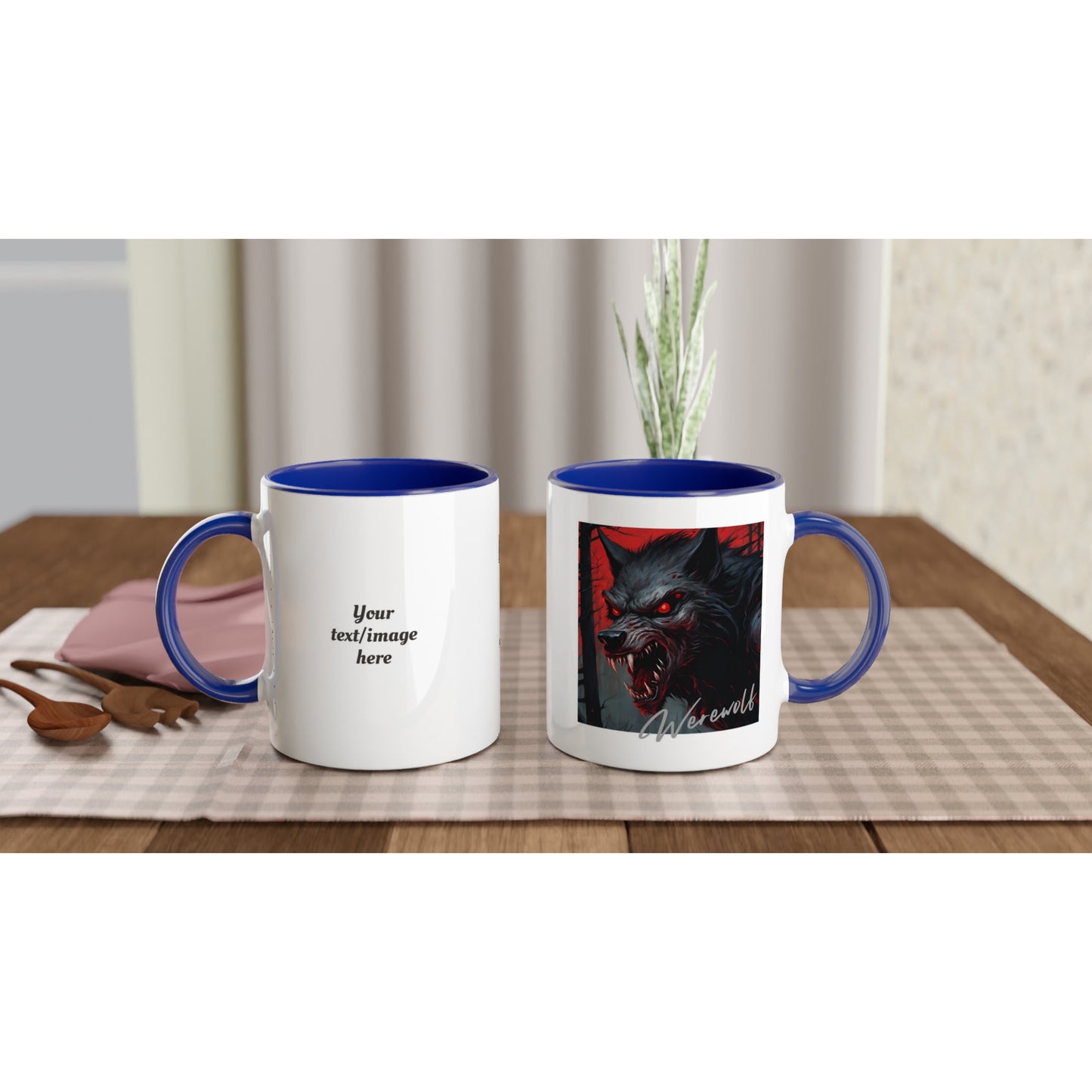 11oz ceramic mug with color inside werewolf snarl personalized