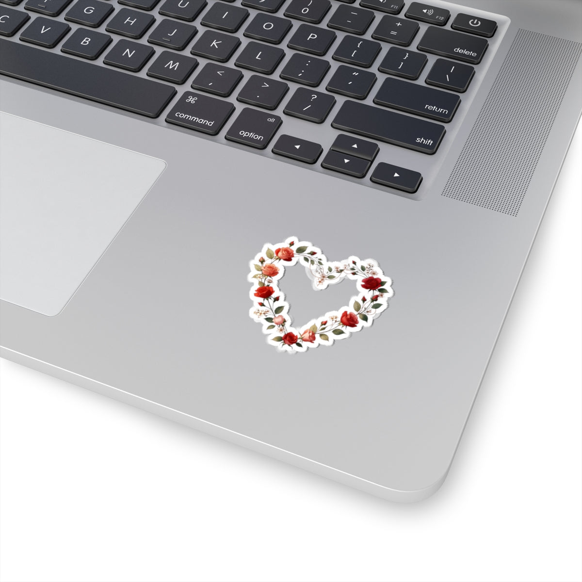 Floral Heart Shaped Decorative Laptop Sticker Decal