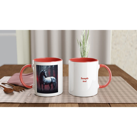 Majestic Unicorn on an 11oz ceramic Mug with Color Inside